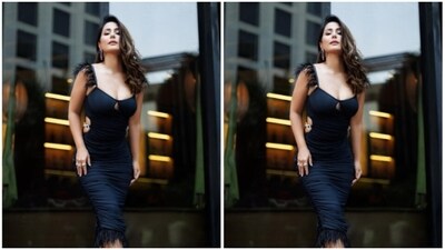Hina opted for a minimal makeup look to let her ensemble do all the talking. In silver eyeshadow, black eyeliner, black kohl, mascara-laden eyelashes, drawn eyebrows, contoured cheeks and a shade of nude lipstick, Hina aced the look to perfection. &nbsp; (Instagram/@realhinakhan)