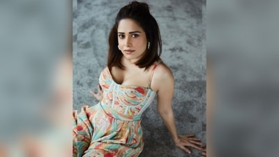 Nushrratt opted for minimal accessories and styled her chic outfit with a pair of statement golden hoop earrings. (Instagram/@nushrrattbharuccha) Nushrratt opted for minimal accessories and styled her chic outfit with a pair of statement golden hoop earrings. (Instagram/@nushrrattbharuccha)