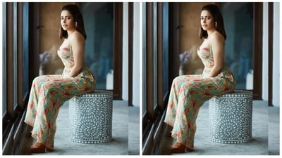 In the post, Nushrratt can be seen donning a printed co-ord set from the fashion brand Varnika Sangoi, while her styling was done by Nidhi Jeswani. (Instagram/@nushrrattbharuccha) In the post, Nushrratt can be seen donning a printed co-ord set from the fashion brand Varnika Sangoi, while her styling was done by Nidhi Jeswani. (Instagram/@nushrrattbharuccha)