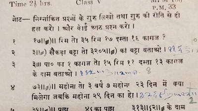 The question paper which was shared widely on social media. (Twitter) The question paper which was shared widely on social media. (Twitter)