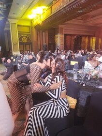 Shilpa Shetty with Raveena Tandon at the event. Shilpa Shetty with Raveena Tandon at the event.