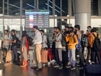 Students studying at University in Manipur arrived at Netaji Subash Chandra Bose International Airport following the violence between two ethnic communities, in Kolkata on Monday. (ANI) Students studying at University in Manipur arrived at Netaji Subash Chandra Bose International Airport following the violence between two ethnic communities, in Kolkata on Monday. (ANI)