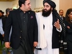Pakistan's foreign minister Bilawal Bhutto Zardari and Afghan counterpart Amir Khan Muttaqi.