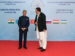 Jaishankar with Pakistan foreign minister Bilawal Bhutto in Goa on Friday. (ANI)