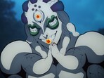 Gyokko, a powerful demon in the anime Demon Slayer, wows fans with his eerie appearance and deadly abilities.(Ufotable)