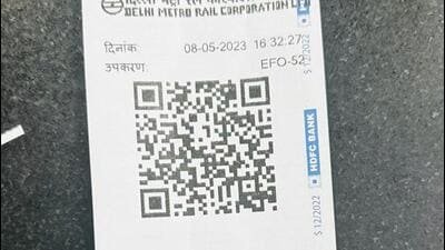 A QR-code based paper ticket of the Delhi Metro. (HT Photo) A QR-code based paper ticket of the Delhi Metro. (HT Photo)