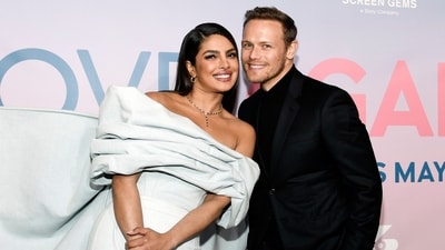 Priyanka Chopra and Sam Heughan at the Love Again premiere in New York on May 3, 2023, AP/PTI (AP) Priyanka Chopra and Sam Heughan at the Love Again premiere in New York on May 3, 2023, AP/PTI (AP)