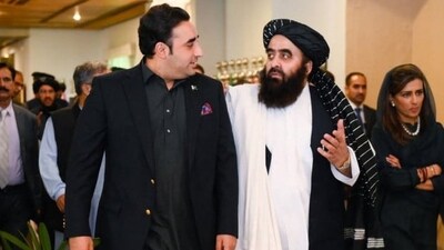 Pakistan's foreign minister Bilawal Bhutto Zardari and Afghan counterpart Amir Khan Muttaqi. (AFP) Pakistan's foreign minister Bilawal Bhutto Zardari and Afghan counterpart Amir Khan Muttaqi. (AFP)