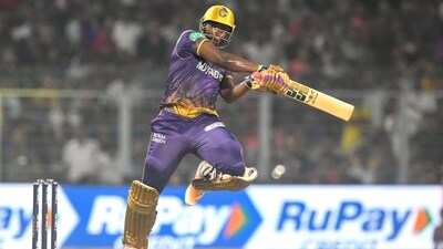 It was Russell turning it on in the second last over that gave KKR a boost. Russell hit three sixes in the over and put up a partnership of 54 off 26 balls.&nbsp; (AFP)