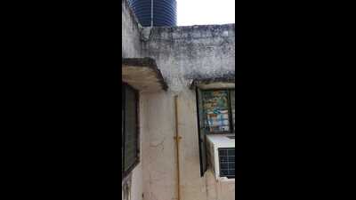 Despite multiple requests, the residents of the building have not seen any maintenance work since its construction. (HT Photo) Despite multiple requests, the residents of the building have not seen any maintenance work since its construction. (HT Photo)