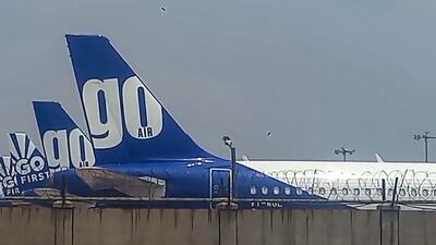 Go First airline at IGI Airport in New Delhi on May 3 after the airline cancelled flights and filed for bankruptcy. (PTI) Go First airline at IGI Airport in New Delhi on May 3 after the airline cancelled flights and filed for bankruptcy. (PTI)