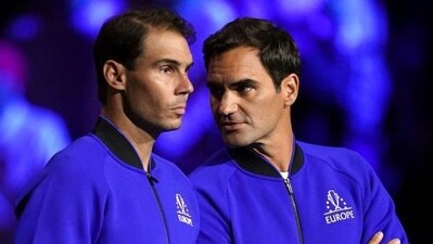 Rafael Nadal with Roger Federer Rafael Nadal with Roger Federer