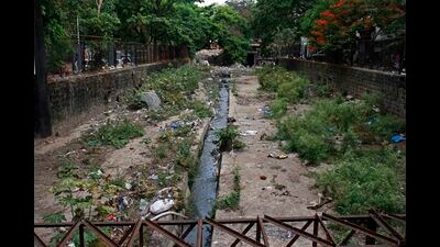 PMC has decided to clean another important stream, Nagzari, which has transformed into a nullah, thanks to encroachments and drainage water mixing with it. (Ravindra Joshi/HT PHOTO) PMC has decided to clean another important stream, Nagzari, which has transformed into a nullah, thanks to encroachments and drainage water mixing with it. (Ravindra Joshi/HT PHOTO)