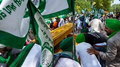 The Delhi police informed that people coming from outside in support of wrestlers are allowed to enter the national capital in their private vehicles and buses but not by tractor trolleys. (PTI) The Delhi police informed that people coming from outside in support of wrestlers are allowed to enter the national capital in their private vehicles and buses but not by tractor trolleys. (PTI)