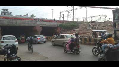 The Niranjan railway under bridge in Prayagraj . (HT Photo) The Niranjan railway under bridge in Prayagraj . (HT Photo)