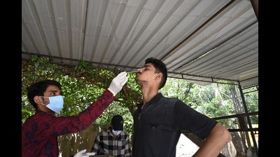 The district logged six fresh Covid cases on Monday as the active caseload dropped to 78. (HT File Photo)