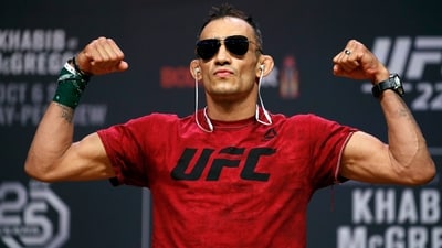 Tony Ferguson poses during a ceremonial weigh-in for the UFC 229 mixed martial arts fight, (AP) Tony Ferguson poses during a ceremonial weigh-in for the UFC 229 mixed martial arts fight, (AP)