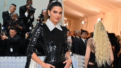 US model Kendall Jenner arrives for the 2023 Met Gala at the Metropolitan Museum of Art on May 1, 2023, in New York. - The Gala raises money for the Metropolitan Museum of Art's Costume Institute. The Gala's 2023 theme is Karl Lagerfeld: A Line of Beauty. (AFP) US model Kendall Jenner arrives for the 2023 Met Gala at the Metropolitan Museum of Art on May 1, 2023, in New York. - The Gala raises money for the Metropolitan Museum of Art's Costume Institute. The Gala's 2023 theme is Karl Lagerfeld: A Line of Beauty. (AFP)