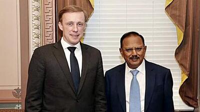 US NSA Jake Sullivan met his Indian counterpart, Ajit Doval, on Sunday. (ANI) US NSA Jake Sullivan met his Indian counterpart, Ajit Doval, on Sunday. (ANI)