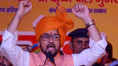 Union minister Anurag Thakur, who watched The Kerala Story in the Capital, also slammed the West Bengal government for banning the film. (PTI) Union minister Anurag Thakur, who watched The Kerala Story in the Capital, also slammed the West Bengal government for banning the film. (PTI)