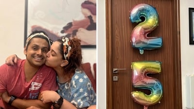 Ira Khan with fiancé Nupur Shikhare. Ira Khan with fiancé Nupur Shikhare.