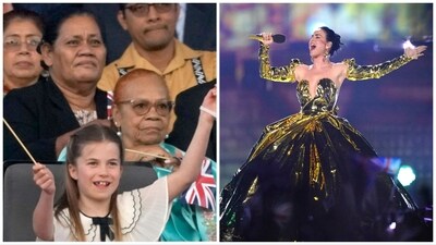 Katy Perry performs on stage during the Coronation Concert in Windsor, England. (AP) Katy Perry performs on stage during the Coronation Concert in Windsor, England. (AP)