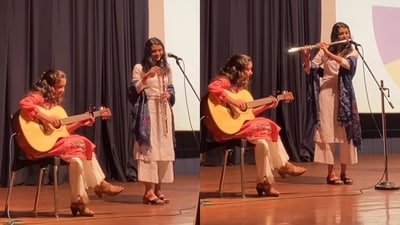 Pune college students are playing a rendition of Besharam Rang. The song is from the film Pathaan and is picturised on Shah Rukh Khan and Deepika Padukone. (Instagram/@scmcpune) Pune college students are playing a rendition of Besharam Rang. The song is from the film Pathaan and is picturised on Shah Rukh Khan and Deepika Padukone. (Instagram/@scmcpune)