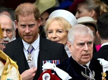 Britain's Prince Harry, Duke of Sussex, and Prince Andrew leave Westminster Abbey following the coronation ceremony of Britain's King Charles and Queen Camilla, in London, (AP) Britain's Prince Harry, Duke of Sussex, and Prince Andrew leave Westminster Abbey following the coronation ceremony of Britain's King Charles and Queen Camilla, in London, (AP)