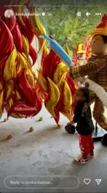 The party wasn't complete without a piñata, and Khloe shared photos of the kids, including Psalm, trying to break a firetruck-shaped one. (Instagram/kimkardashian) The party wasn't complete without a piñata, and Khloe shared photos of the kids, including Psalm, trying to break a firetruck-shaped one. (Instagram/kimkardashian)