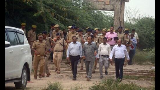 The judicial commission inspected the two spots where the encounters took place. (HT Photo)