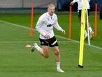 Manchester City's Erling Braut Haaland during training