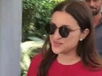 Parineeti Chopra and Raghav Chadha were spotted at the Delhi airport.