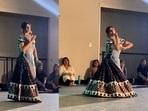The image shows Vinita Hazari dancing to Madhuri Dixit’s O Re Piya. The image shows Vinita Hazari dancing to Madhuri Dixit’s O Re Piya.