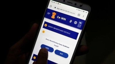 A healthcare worker enters data into the COVID Vaccine Intelligence Network (CoWIN) app (REUTERS) A healthcare worker enters data into the COVID Vaccine Intelligence Network (CoWIN) app (REUTERS)