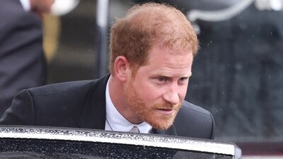 Prince Harry, Duke of Sussex, leaves after King Charles' coronation ceremony, in London, Britain. (via REUTERS)