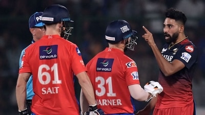 Royal Challengers Bangalore's Mohammed Siraj gestures towards Delhi Capitals' Phil Salt (AFP) Royal Challengers Bangalore's Mohammed Siraj gestures towards Delhi Capitals' Phil Salt (AFP)