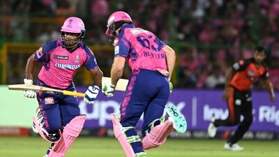 Rajasthan Royals' Sanju Samson (L) and Jos Buttler run between the wickets during the Indian Premier League (IPL) Twenty20 cricket match (AFP) Rajasthan Royals' Sanju Samson (L) and Jos Buttler run between the wickets during the Indian Premier League (IPL) Twenty20 cricket match (AFP)