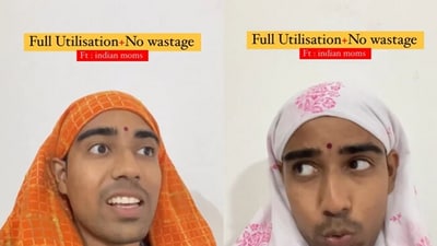 Content creator shared a hilarious video on how Indian moms recycle things. (Instagram/@awaraajayy) Content creator shared a hilarious video on how Indian moms recycle things. (Instagram/@awaraajayy)