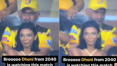 A viral video shows a man 'resembling' MS Dhoni. (Instagram/@issa_vibe_dump) A viral video shows a man 'resembling' MS Dhoni. (Instagram/@issa_vibe_dump)