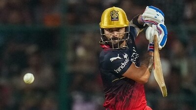 Royal Challengers Bangalore batter Virat Kohli plays a shot (PTI) Royal Challengers Bangalore batter Virat Kohli plays a shot (PTI)