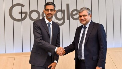 Minister for IT and Communications Ashwini Vaishnaw met Google CEO Sundar Pichai. (PTI)