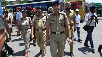 Punjab Police chief Gaurav Yadav after a check at Amar Shaheed Sukhdev Thapar Interstate Bus Terminal in Ludhiana on Tuesday. (Gurpreet Singh/HT) Punjab Police chief Gaurav Yadav after a check at Amar Shaheed Sukhdev Thapar Interstate Bus Terminal in Ludhiana on Tuesday. (Gurpreet Singh/HT)