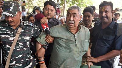 Trinamool Congress (TMC) leader Anubrata Mondal jailed in a cattle smuggling case being bought to ESI hospital for a checkup prior to being produced before Enforcement Directorate in Kolkata in March (ANI FILE) Trinamool Congress (TMC) leader Anubrata Mondal jailed in a cattle smuggling case being bought to ESI hospital for a checkup prior to being produced before Enforcement Directorate in Kolkata in March (ANI FILE)