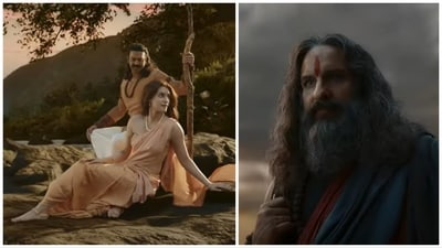 Prabhas, Kriti Sanon and Saif Ali Khan in stills from Adipurush.