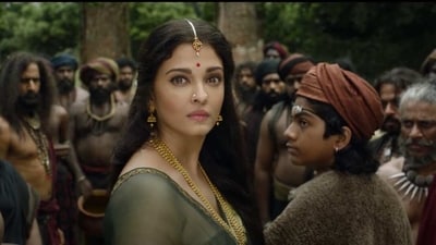 Aishwarya Rai as Nandini in Ponniyin Selvan 2 trailer. Aishwarya Rai as Nandini in Ponniyin Selvan 2 trailer.
