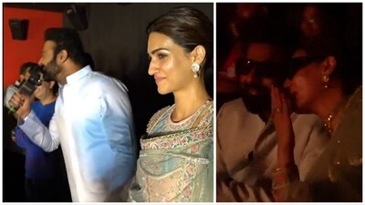 Prabhas and Kriti Sanon at Adipurush fan preview event in Hyderabad. Prabhas and Kriti Sanon at Adipurush fan preview event in Hyderabad.