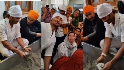 Vidyut Jammwal cleans dishes at the Golden Temple.