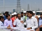 Gurugram DC Nishant Kumar Yadav visited the spot and inspected the stretch, which is slated to be completed in the next three to four months. Gurugram DC Nishant Kumar Yadav visited the spot and inspected the stretch, which is slated to be completed in the next three to four months.