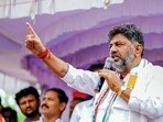 Karnataka Congress Chief DK Shivakumar addressing a public meeting ahead of the state assembly elections, at Kunigal, in Tumakuru. (DK Shivakumar Twitter)