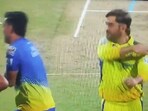 Dhoni mock-hits Deepak Chahar Dhoni mock-hits Deepak Chahar